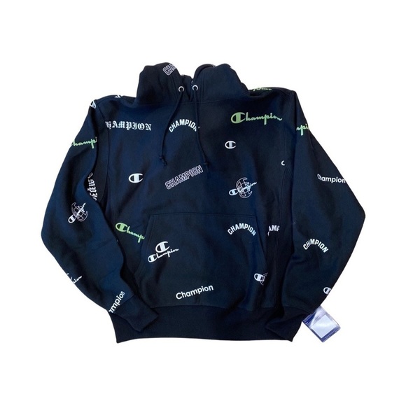 Champion Heavy Weight Black Men’s Hoodie Sweatshirt Size Medium NWT - Picture 4 of 11